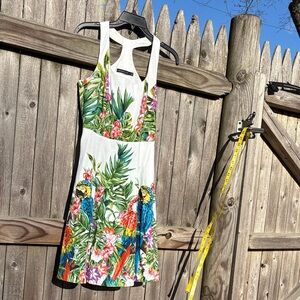 Karen Millen size 6 Atelier cotton parrots dress!